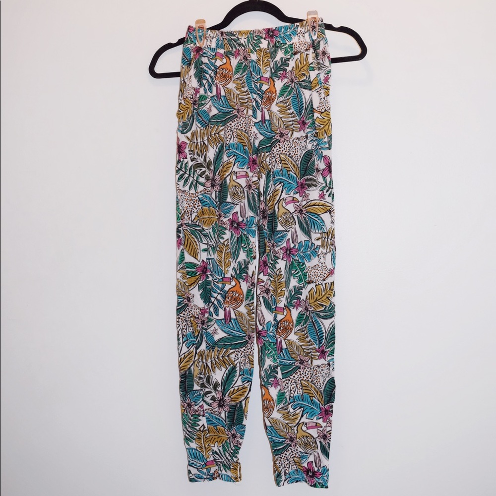 H&M Vibrant Tropical Patterned Comfortable Pants